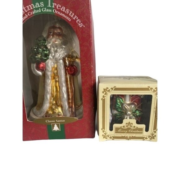 Christmas Treasure Holiday Vintage Glass Brass Key Christmas